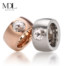 2014 MDL Brand Rings Stainless Steel Real 18K Rose Gold Ring Fine Jewelry For Women Gift Top Quality 316L Free Shipping