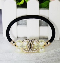 hic Lovely Pearl Skull crownBow Bowknot Hair Band Hair Jewelry Bow Hair Rope Headwear Elastic Hair Accessories