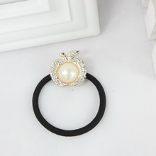 hic Lovely Pearl Skull crownBow Bowknot Hair Band Hair Jewelry Bow Hair Rope Headwear Elastic Hair