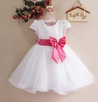 New Children Girl Party Dress White Kids Princess Dress 6PCS/LOT Wholesale Infant Garment GD11116-01W^^EI
