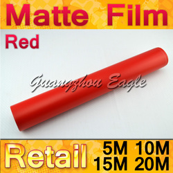 Car body Coloration Film Matte Red Vehicle Wrap Vinyl Self-adhesive Sheet With Air Drains Free Shipping(China (Mainland))