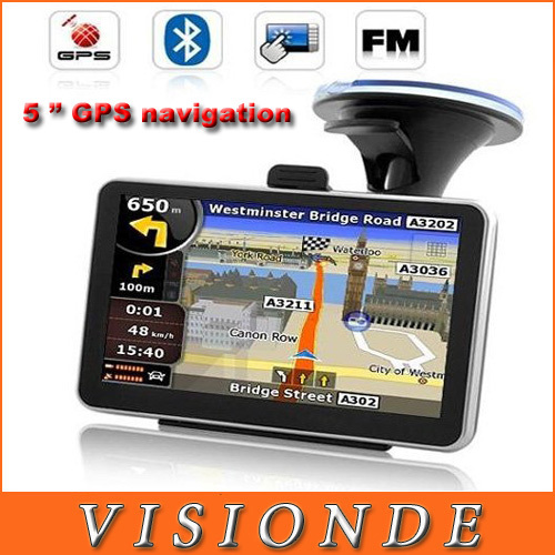 2014 Hot Sale 5 inch Bluetooth GPS Navigation Vehicle GPS With AV IN 4GB Car GPS