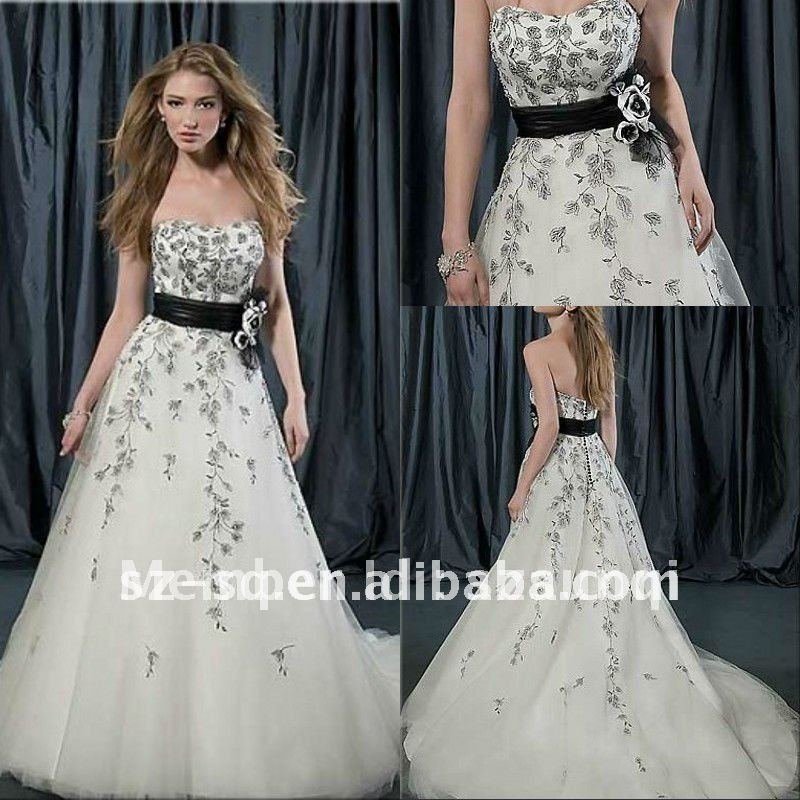 Wholesale black and white wedding dresses Wholesale bridal gowns with 