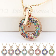 Free shipping wholesale mix! Crystal necklace, fashion jewelry, women jewelry, Swarovski Elements(8 colors)