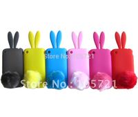 Soft Cute Rabbit Silicone Case Cover for Iphone 3G 3GS Free shipping(DC897)