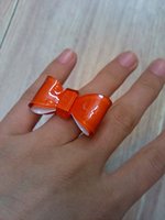Free shipping cheap plastic adjustable bow rings 12pcs/lot wholesale all colors