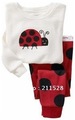 Ladybug girls pajamas, cotton homewear, child home clothes suits, Baby Pyjamas, Childen Pyjamas, Sleepwear 6sets/lot 760015