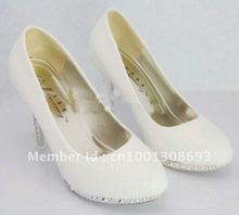 White snakeskin pattern women’s single shoes waterproof Taiwan high-heeled wedding shoes bride dress shoes Free Shipping
