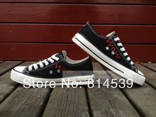 WOW World Of Warcraft For The Horde Black Shoes Hand Painted Low Top Canvas Fashion Shoes