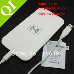 free shipping supplied QI standard wireless charger for Samsung Note 2 / N7100 the whole set receiver+ charging pad(China (Mainland))