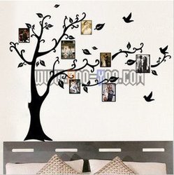High quality!Free shipping! Photo Frames Tree Removable Art Vinyl Wall Stickers Decor Mural Decal(China (Mainland))