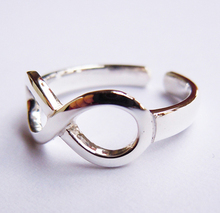 Sterling Silver Infinity Toe Ring Handmade All size Open Back Ring Ajustable