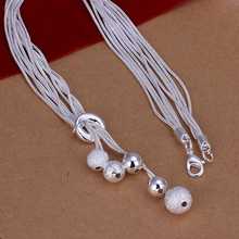 Hot Sale Free Shipping 925 Silver Necklace Fashion Sterling Silver Jewelry Light Sand Bead Necklace SMTN222