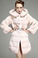 New Style Fahion Casual Real Rex Rabbit Fur Overcoat With Hoody Women Free Shipping   QD23541 A  G