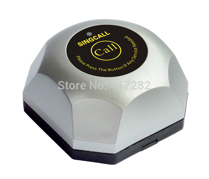 singcall wireless paging system silver single pager can call the number with removable waterproof base
