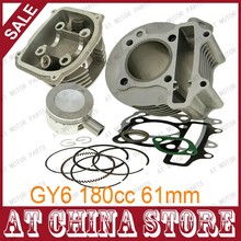GY6 180cc 61mm Scooter Engine Rebuild Kit Big Bore Cylinder Kit Cylinder Head assy for  4-stroke 157QMJ Moped Scooter ATV