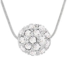 Austrian Crystal Necklace Pendant 18K White Gold Plated Fashion Charm Bridal Jewelry For Women Round Crystal