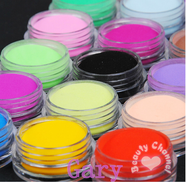 Diy powder acrylic diy pcs Colourful Art  3d For Set  Nail Colors Acrylic 18 nail Dust  18 Powder