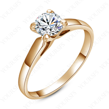 Free Shipping Rhinestone Jewelry 18K Gold Plated Engagement Rings Use Sw Crystal Simulation of Diamond Ring