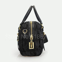 Womens Lady Tote Bags Handbags Black Nylon and Cowhide Leather Fashion Handbags Designer Famous Brand