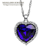 Neoglory Titanic Ocean Heart Necklaces Pendants For Women Crystal Rhinestone Jewelry Accessories Gift Sale 2015 New
