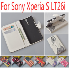 wallet Flip leather Case for Sony Xperia S Xperia LT26i Arc HD Cover with stand and