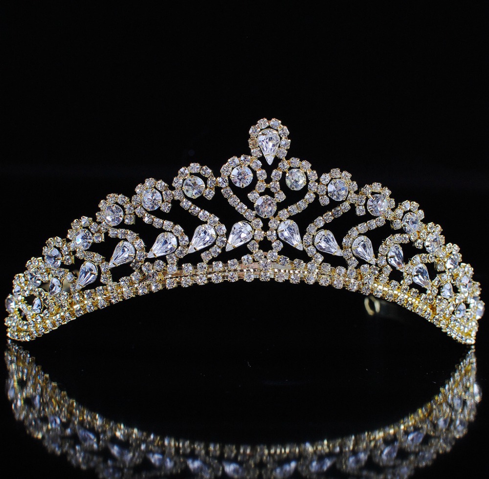 Promotional Tiara Gold  online Gold Online Promotion Shopping crowns india flower Headband   for