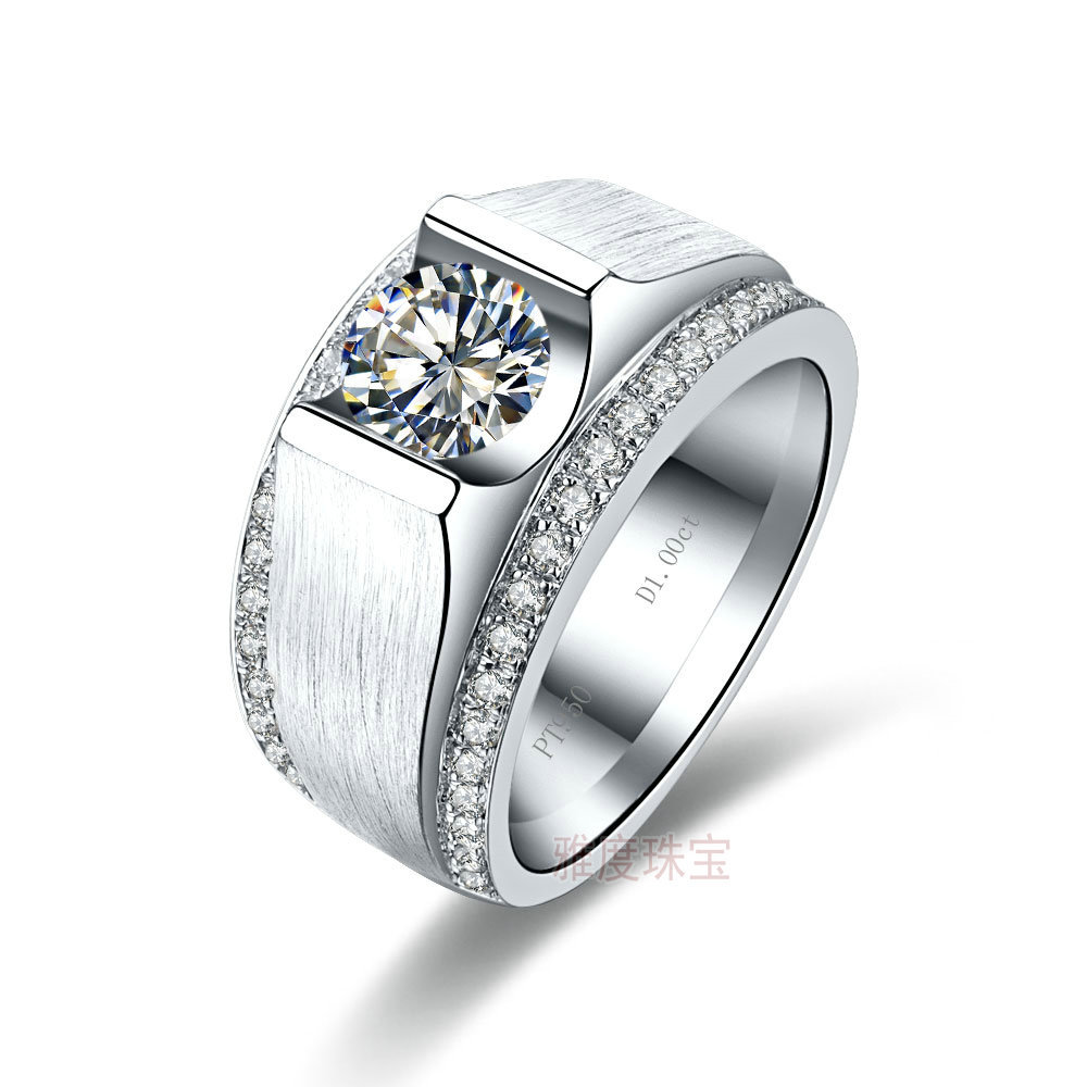 Engagement Rings for men,Mens Ring,14k white gold plated Mens Wedding 