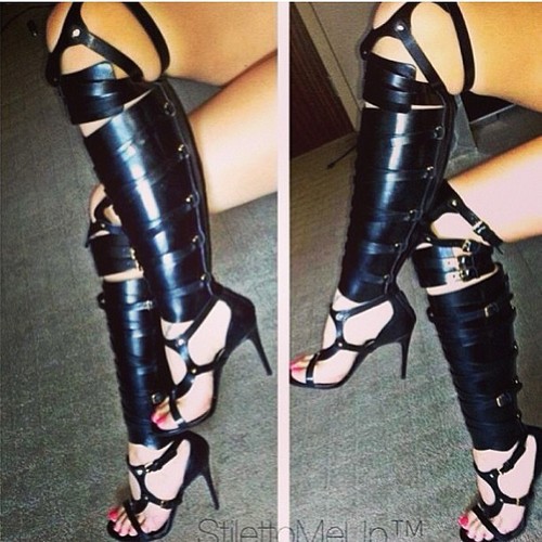 Boots Over Knee Thigh High Women Motorcycle Boots Gladiator Sandals ...
