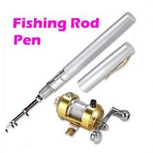 Sale Pen Shape Mini Portable Pocket Aluminum Alloy Fishing Fish Rod Pole with Reel hook gift