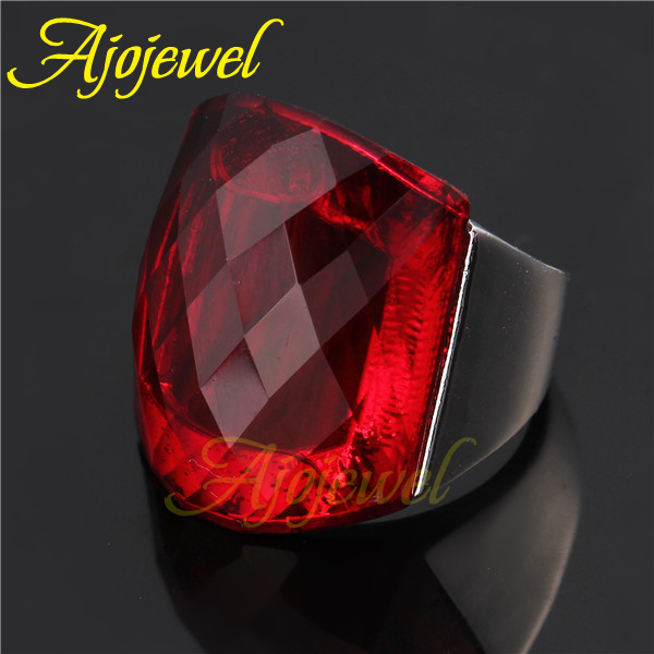 Size7 11 Resin Rings Fashion 18K White Gold Plated Green Black Red Color Resin Ring Fashion
