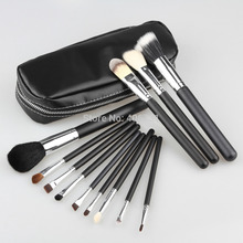 Wholesale Professional 1Set/lot New Professional 12 pcs Makeup Brush Cosmetic Make Up  Set With 2 Case Bag Kit, Free shipping