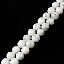 Wholesale 4MM 6MM 8MM 10MM Natural White and Sky Blue Howlite Turquoise Stone Beads For Bracelet