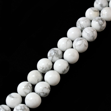 Wholesale 4MM 6MM 8MM 10MM Natural White and Sky Blue Howlite Turquoise Stone Beads For Bracelet