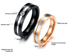 Fashion titanium steel rings couple his and hers promise ring sets alliances of marriage love ring