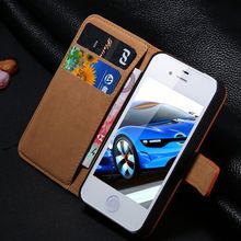 Luxury Cheapest Korean Stylish Genuine Leather Case for iPhone 5 5S 5G 5C Flip Stand Cover With Card Slots