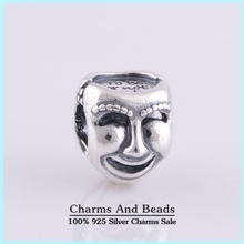 To Be Or Not To Be Mask Man 925 Sterling Silver Charm Beads DIY Bracelets Jewelry