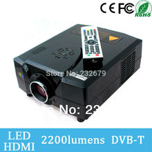 Smart  HD 2200Lumen 50000hours Led lamp Portable Digital TV LED Projector Beamer with HDMI&USB&VGA, support 1080p