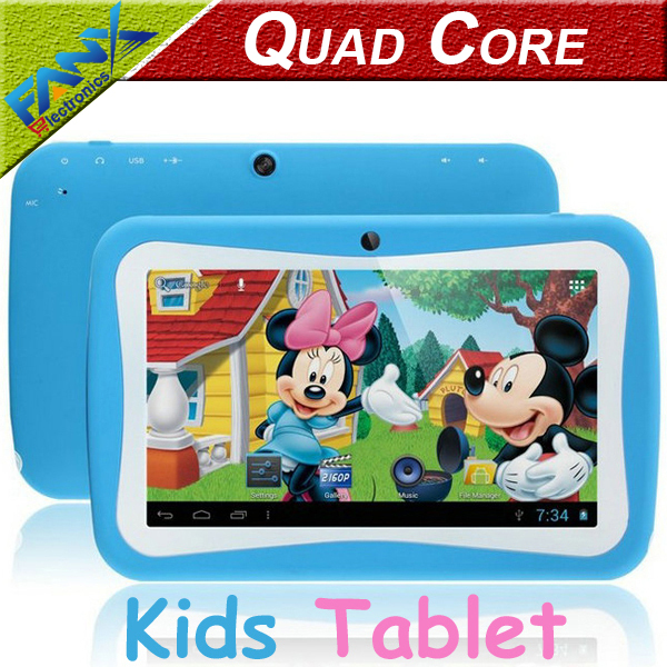 Gratis verzending 7inch dual core tablet pc pad kinderen kinderen rk3026 an.