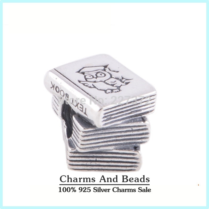 Authentic 925 Sterling Silver Textbook Charm Beads Silver Doctor Owl Thread Hole Beads Fits Pandora Style