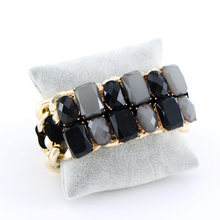 2014 Summer Resin Fashion Bracelet Bangle Statement Double Chain Charm Bracelet Women Punk Jewelry Classic wholesale