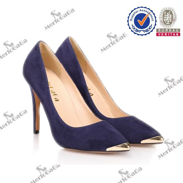 Free shipping New design Fashion sheepskin Leather Shoes blue Colors Heels Pointed Toed Shoes for Women