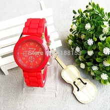 2015 fashion Geneva Silicone quartz watch women Jelly Sport wristwatch Woman dress brand watches 12colors casual