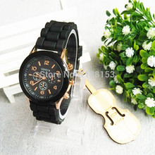 2015 fashion Geneva Silicone quartz watch women Jelly Sport wristwatch Woman dress brand watches 12colors casual