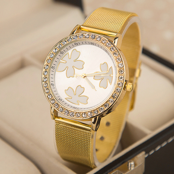 2015 женщины наручные часы золотой ободок часы мода женщины платье часы relogio feminino женщины бренд из нержавеющей стали watches-QA020