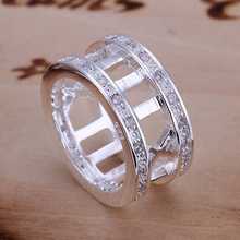 Free Shipping 925 Sterling Silver Ring Fine Fashion Cute Zircon Roman Jewelry Ring Women Gift Finger Rings SMTR002