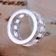 free shipping 925 silver Fashion Jewelry Inlaid Stone Roman silver plated wedding ring for women SMTR002