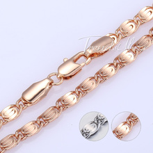 4mm Womens Mens Chain Girls Boys Unisex Snail Link Rose Gold Filled GF Necklace GN283