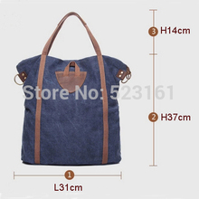 Washed Canvas Modern Leather Big Handbag Casual Special Daily Handles Bag Blue Dimgray Messenger Tote Beach