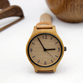 New arrival japan quartz wristwatches with genuine leather bamboo wooden watches for men and women for